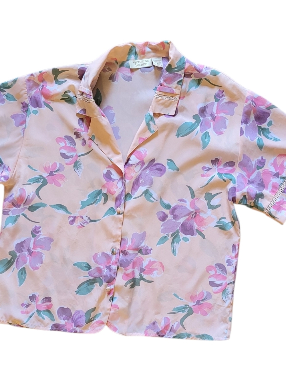 Victoria's Secret Vintage Gold Label Pink Floral Short Pajama Set - Picture 4 of 9